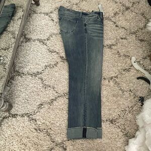 KUT ASHER ANKLE STRAIGHT LEG CROP cuffed PETITE  Blue Denim Jean. NWT SZ 8 8P